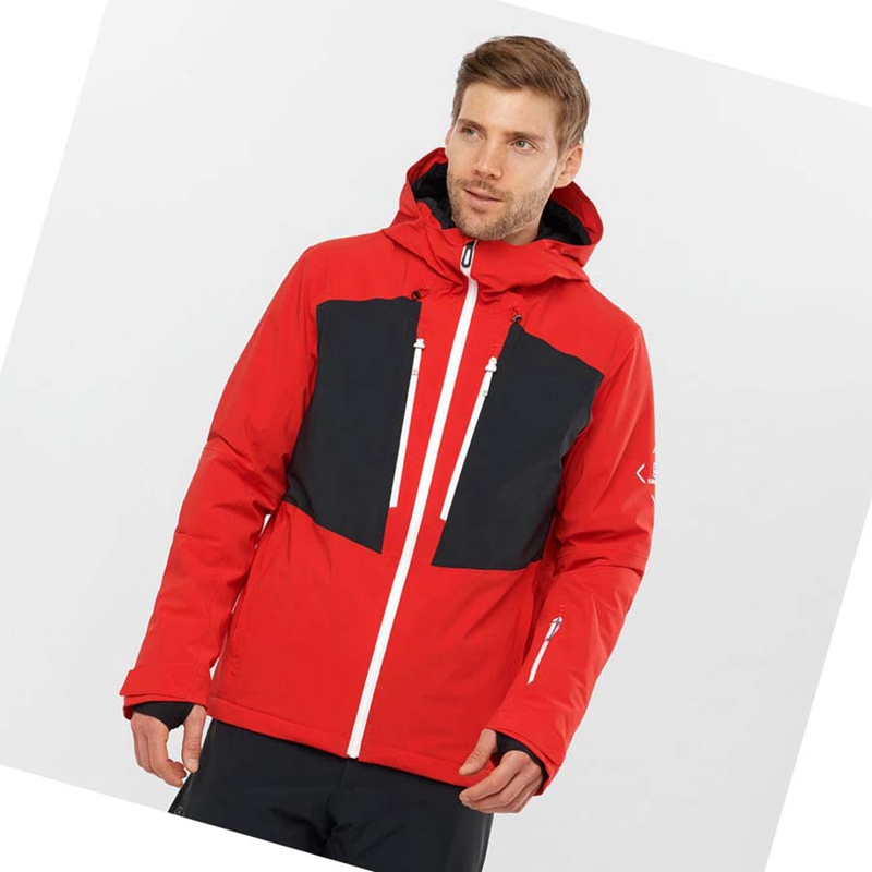 Vestes De Ski Salomon HIGHLAND Ski Homme Rouge | SXJQYMZ-61