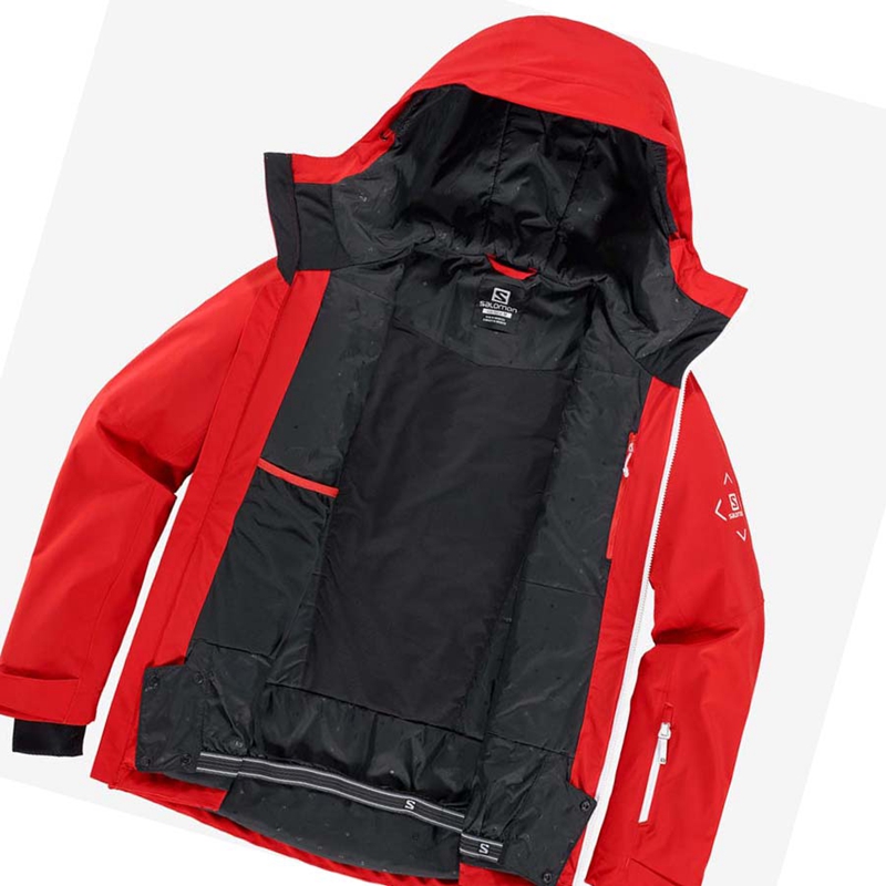 Vestes De Ski Salomon HIGHLAND Ski Homme Rouge | SXJQYMZ-61