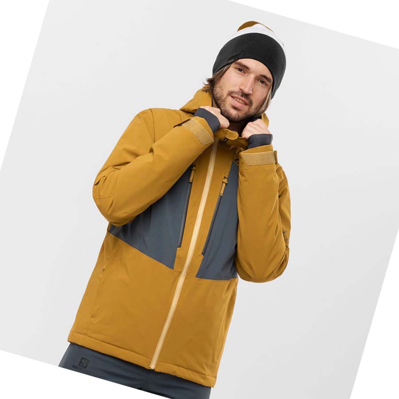 Vestes De Ski Salomon HIGHLAND Ski Homme Jaune | XMZRVFN-24