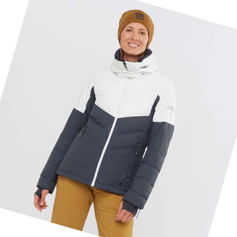 Vestes De Ski Salomon NEW PREVAIL Femme Noir Blanche | SHCKYIT-58