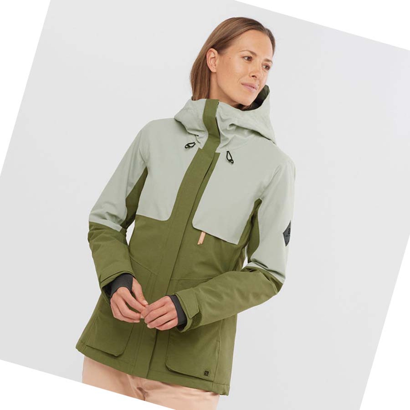 Vestes De Ski Salomon PROOF LIGHT Femme Vert Olive | TPBXEOH-09