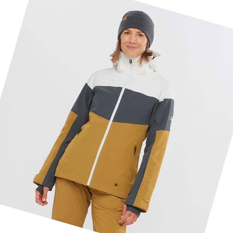 Vestes De Ski Salomon SLALOM Femme Marron | FNZMEJY-97