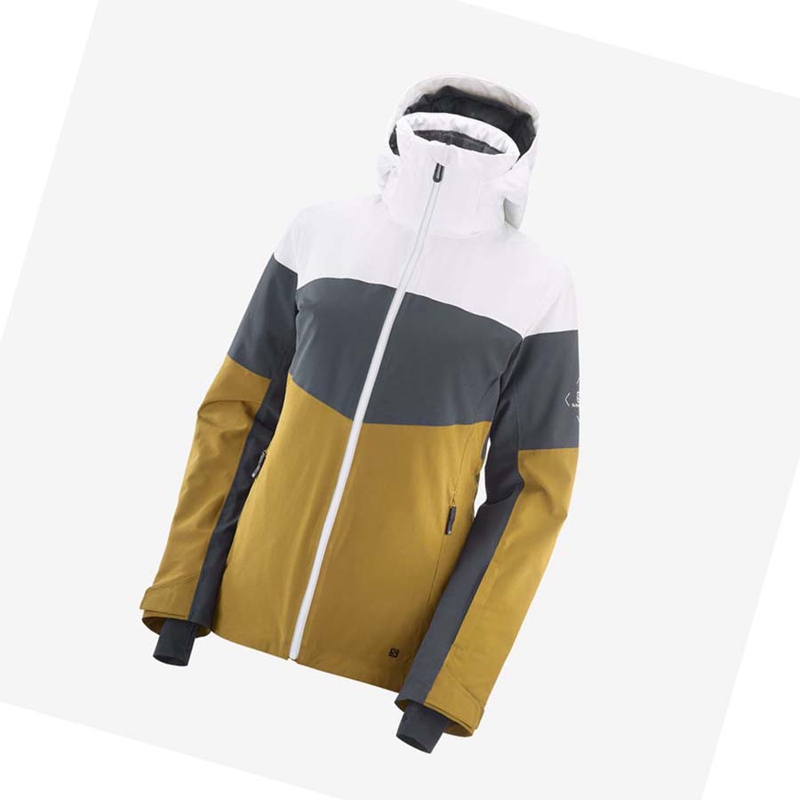 Vestes De Ski Salomon SLALOM Femme Marron | FNZMEJY-97