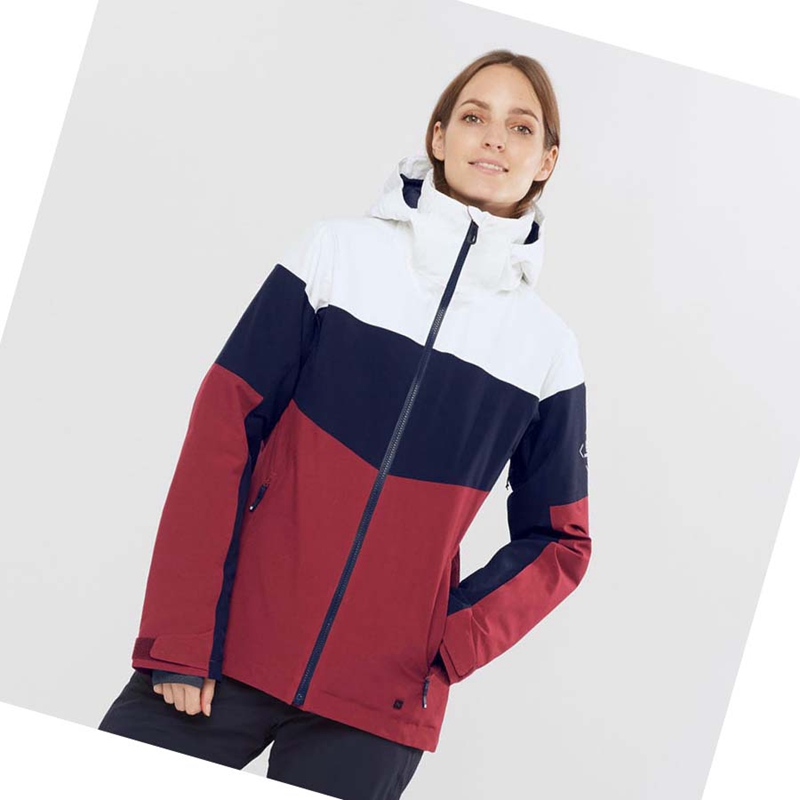 Vestes De Ski Salomon SLALOM Femme Rouge | TLYSUKF-86