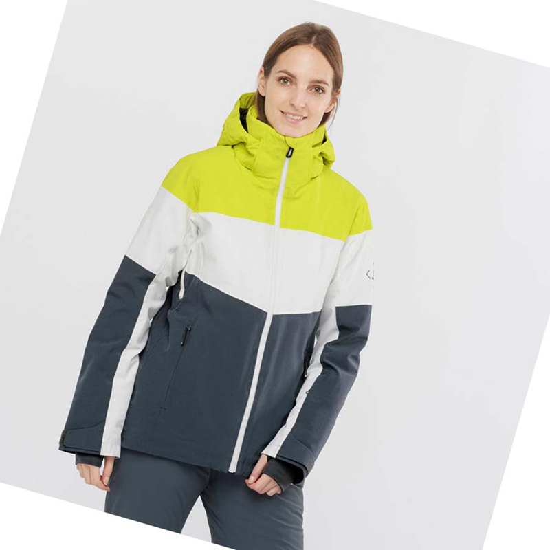 Vestes De Ski Salomon SLALOM Femme Vert | DVPCZHB-78