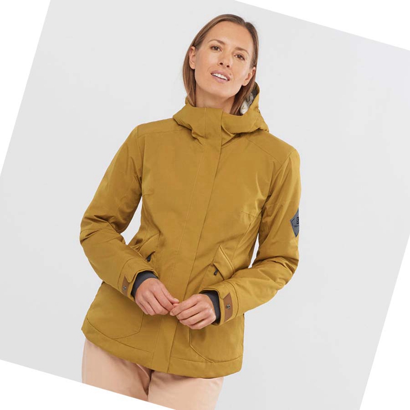 Vestes De Ski Salomon SNOW REBEL Femme Jaune | LKRUFCO-40