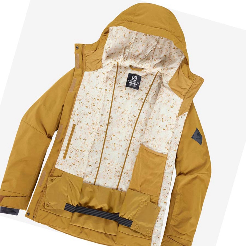 Vestes De Ski Salomon SNOW REBEL Femme Jaune | LKRUFCO-40