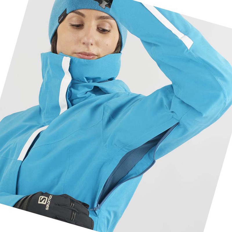 Vestes De Ski Salomon SPEED Femme Bleu | FCSGAYE-60