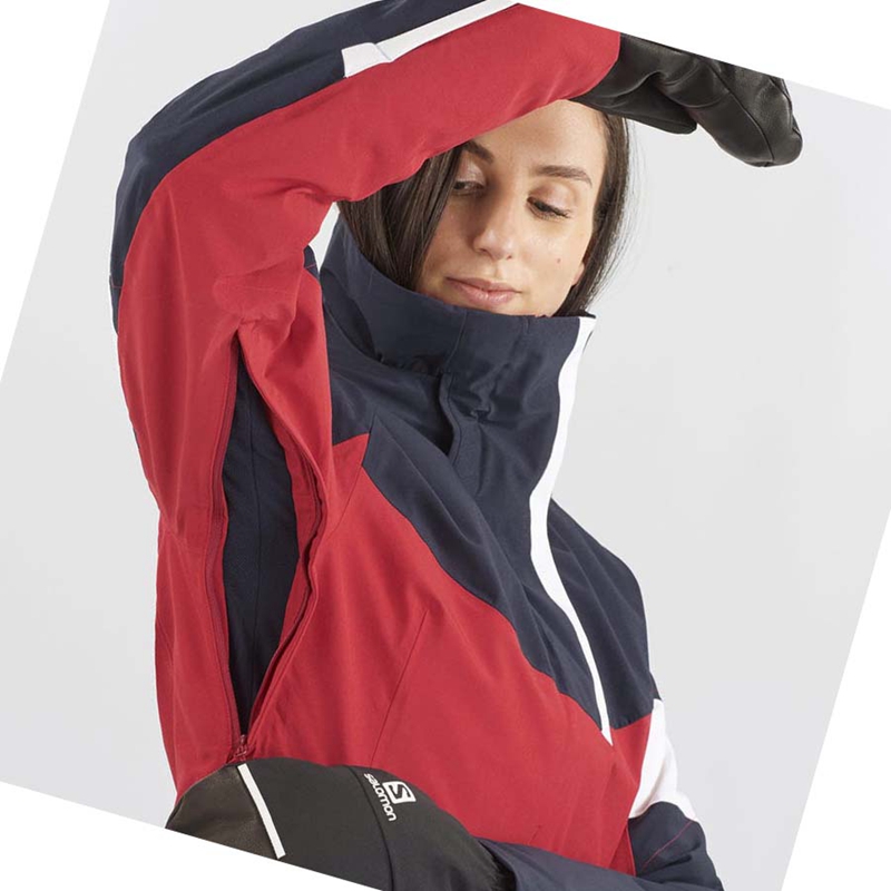 Vestes De Ski Salomon SPEED Femme Rouge | FGVBTEC-71