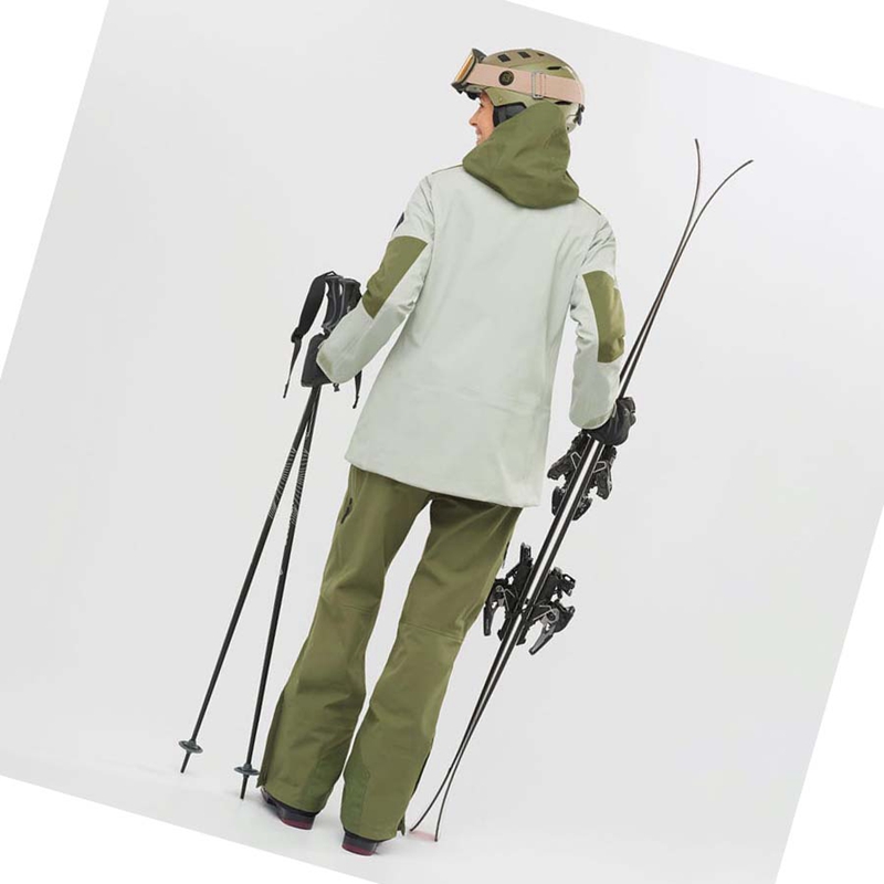 Vestes De Ski Salomon STANCE 3L Femme Vert Olive | INSJOUQ-35