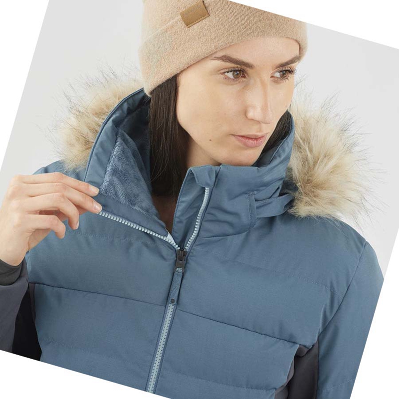 Vestes De Ski Salomon STORMCOZY Femme Bleu | ZQPFCDY-74