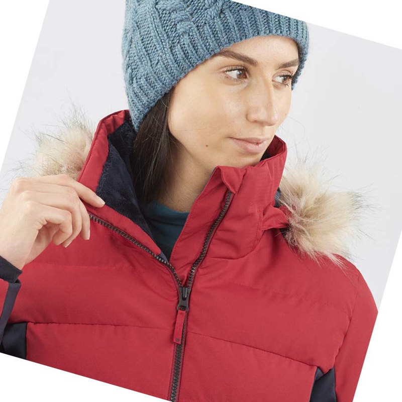 Vestes De Ski Salomon STORMCOZY Femme Rouge | LQVAYIF-40