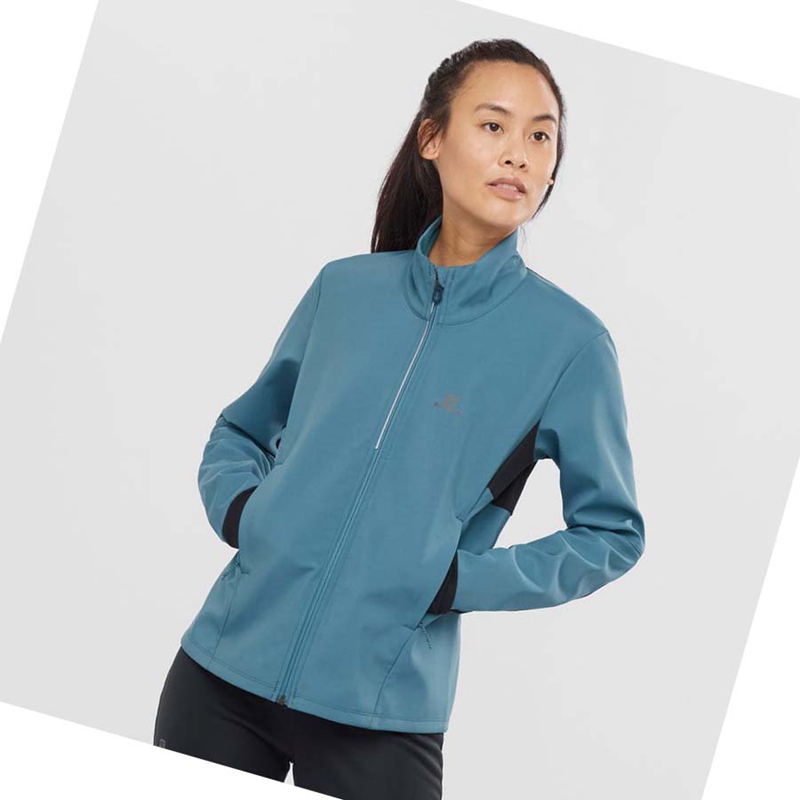 Vestes Salomon AGILE SOFTSHELL Femme Bleu | EXTZDSP-06