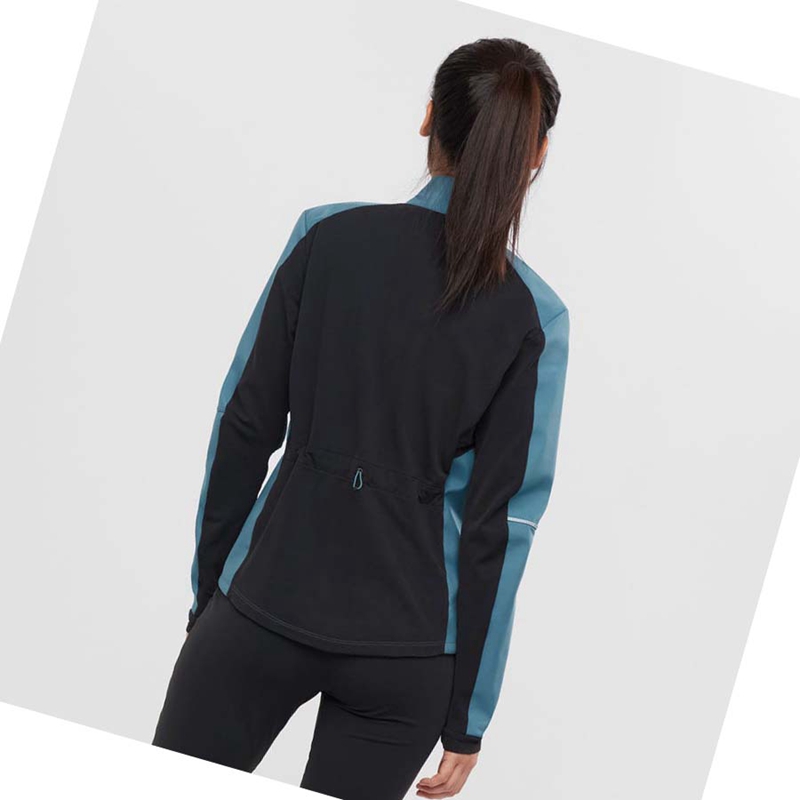 Vestes Salomon AGILE SOFTSHELL Femme Bleu | EXTZDSP-06