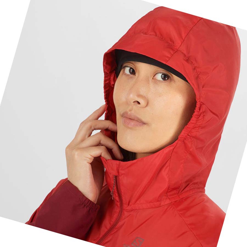 Vestes Salomon AGILE WIND WINDBREAKERS Femme Rouge | CRDEJAN-93