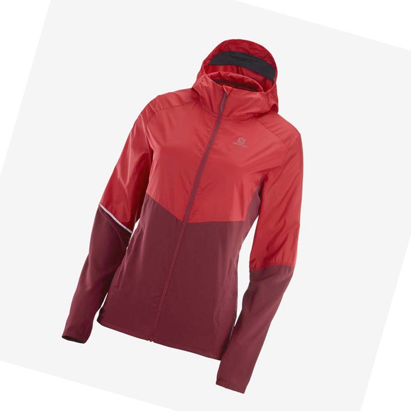 Vestes Salomon AGILE WIND WINDBREAKERS Femme Rouge | CRDEJAN-93