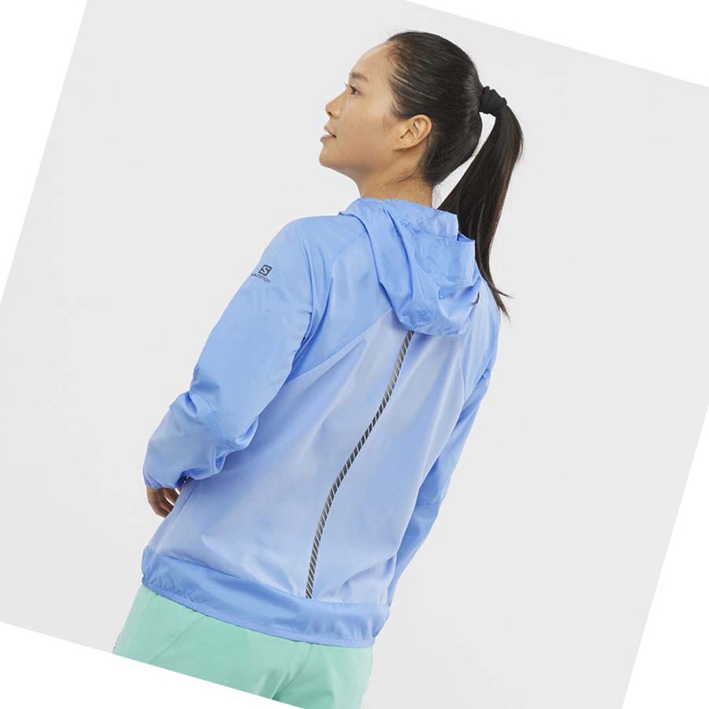 Vestes Salomon BONATTI CROSS WIND WINDBREAKERS Femme Bleu | GFWEZUC-60