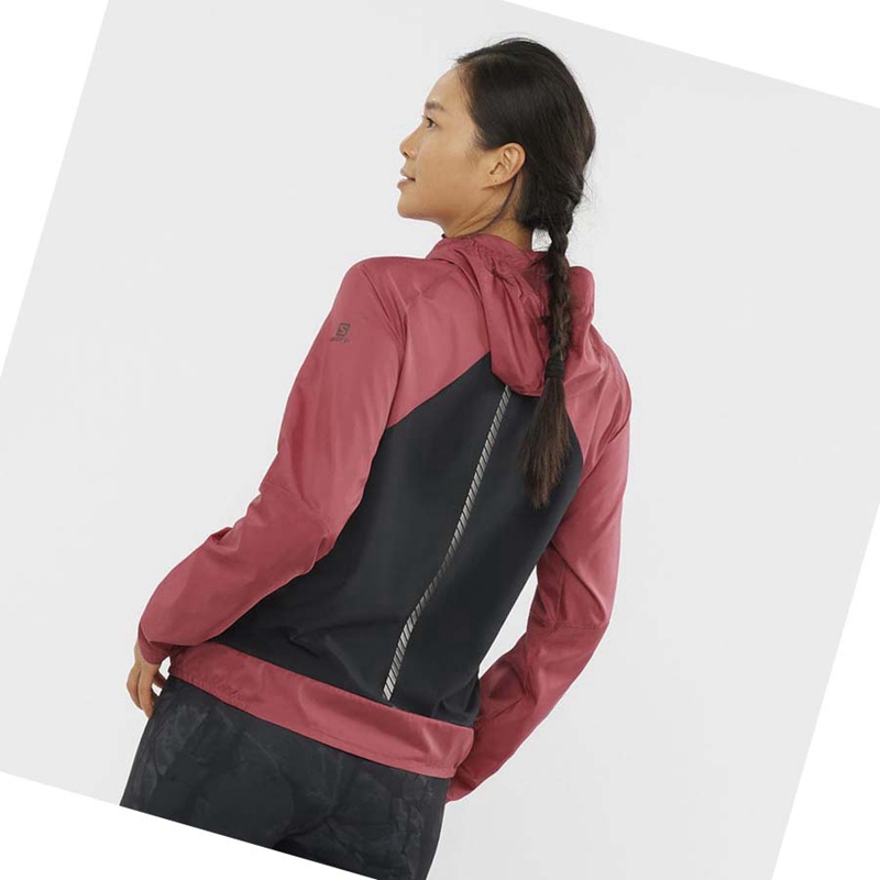 Vestes Salomon BONATTI CROSS WIND WINDBREAKERS Femme Rouge | IOAHGUF-08