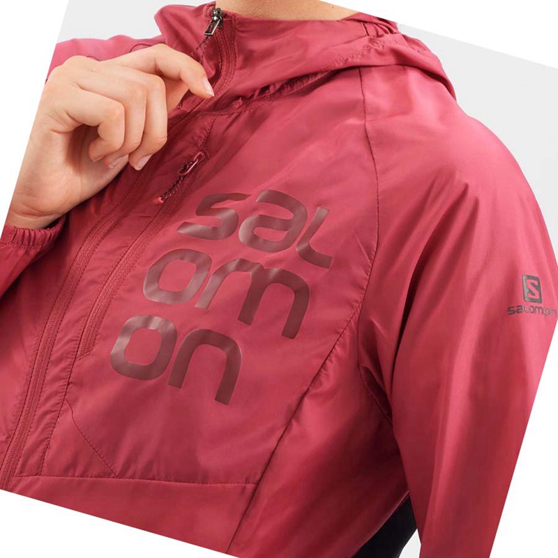 Vestes Salomon BONATTI CROSS WIND WINDBREAKERS Femme Rouge | IOAHGUF-08