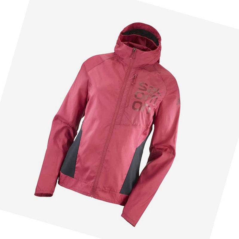 Vestes Salomon BONATTI CROSS WIND WINDBREAKERS Femme Rouge | IOAHGUF-08