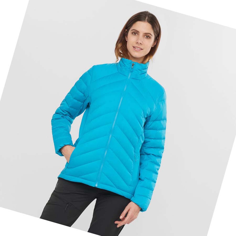 Vestes Salomon ESSENTIAL XWARM DOWN INSULATED Femme Bleu | QUPYCBR-70