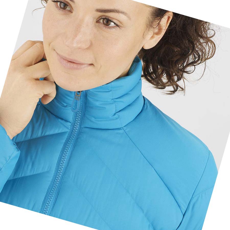 Vestes Salomon ESSENTIAL XWARM DOWN INSULATED Femme Bleu | QUPYCBR-70