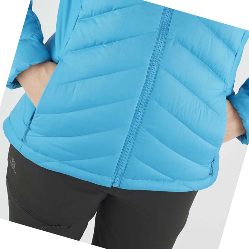 Vestes Salomon ESSENTIAL XWARM DOWN INSULATED Femme Bleu | QUPYCBR-70