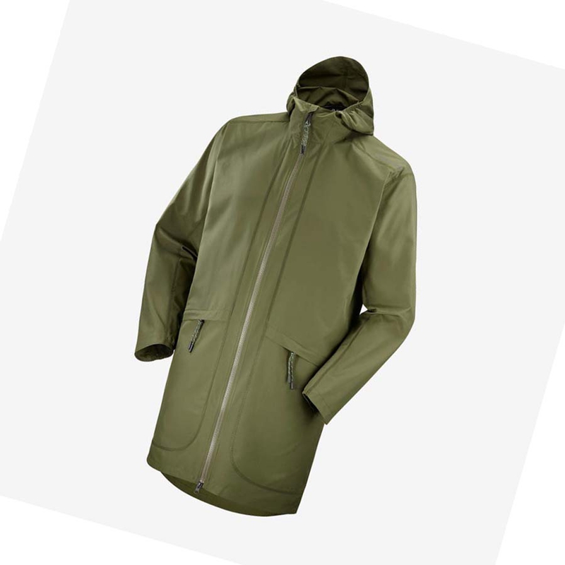 Vestes Salomon OUTLIFE LONG PACKABLE WINDBREAKERS Femme Vert Olive | QPAWBRV-95