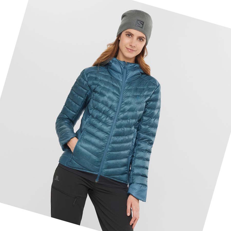 Vestes Salomon OUTLINE DOWN INSULATED Femme Bleu | WUYBIFX-80