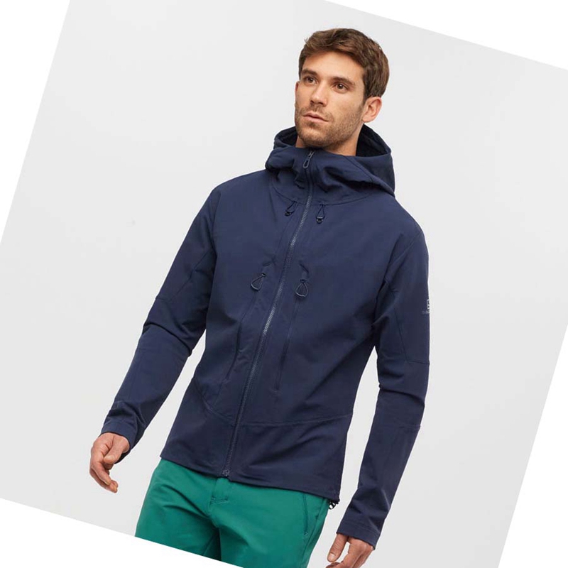 Vestes Salomon OUTPEAK SOFTSHELL Homme Bleu Marine | HRCLSZK-75