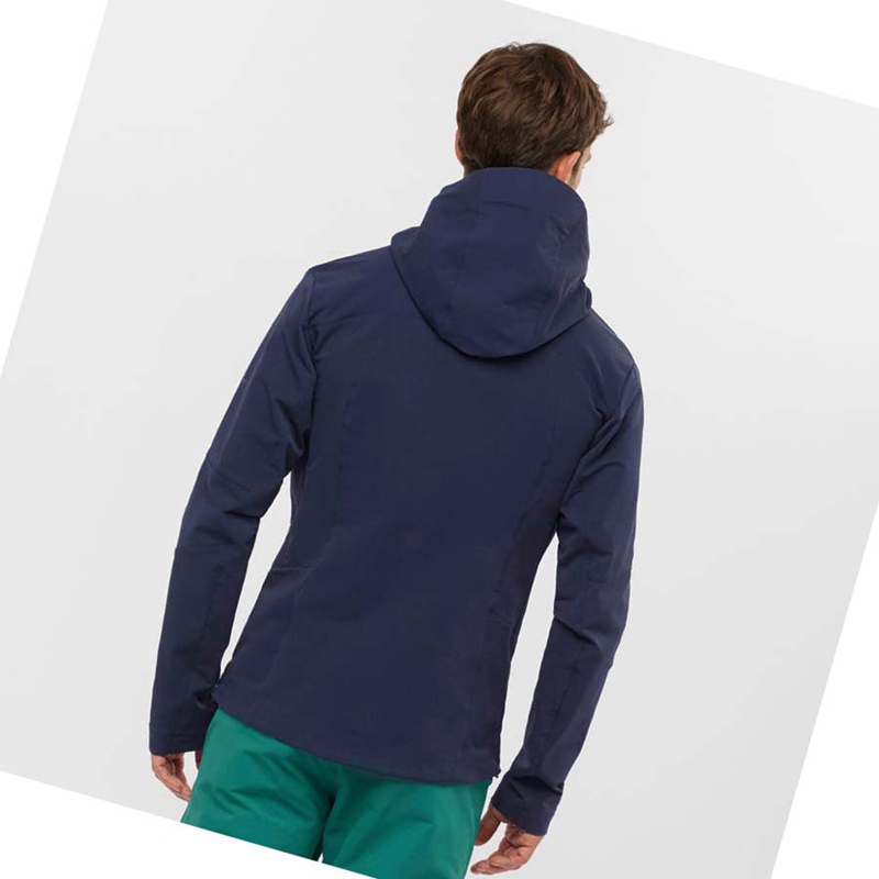 Vestes Salomon OUTPEAK SOFTSHELL Homme Bleu Marine | HRCLSZK-75