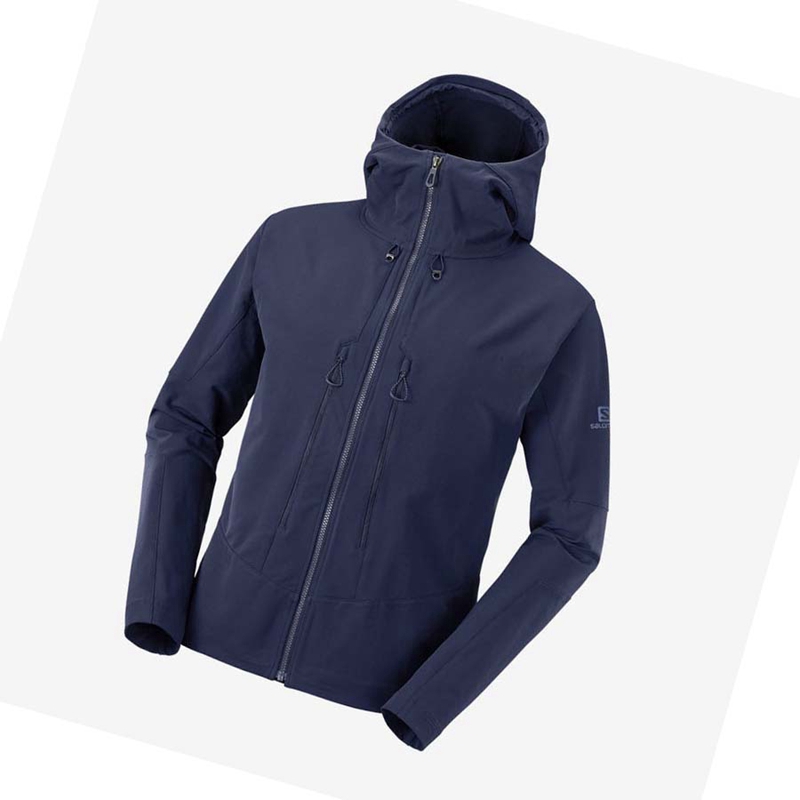 Vestes Salomon OUTPEAK SOFTSHELL Homme Bleu Marine | HRCLSZK-75