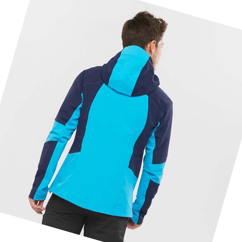 Vestes Salomon OUTPEAK SOFTSHELL Homme Bleu | PQRIGVK-91