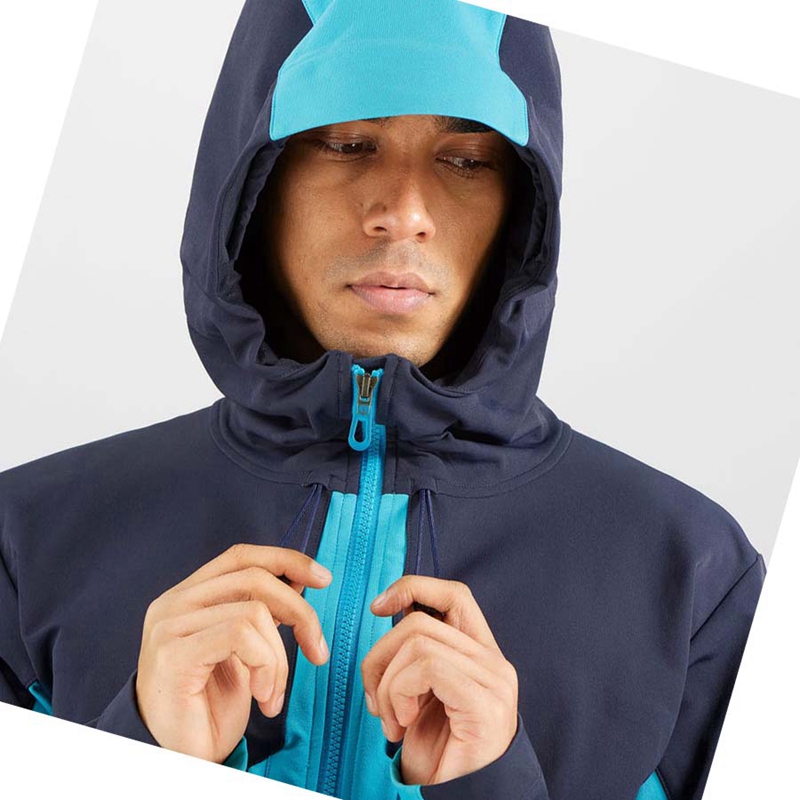 Vestes Salomon OUTPEAK SOFTSHELL Homme Bleu | PQRIGVK-91