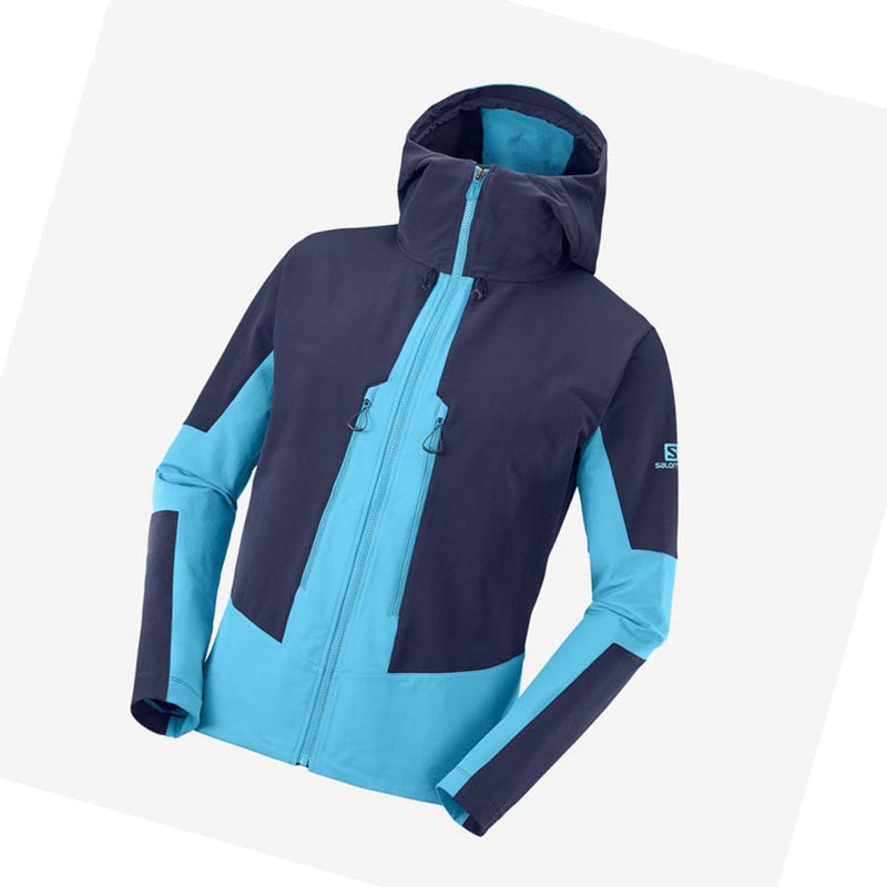 Vestes Salomon OUTPEAK SOFTSHELL Homme Bleu | PQRIGVK-91