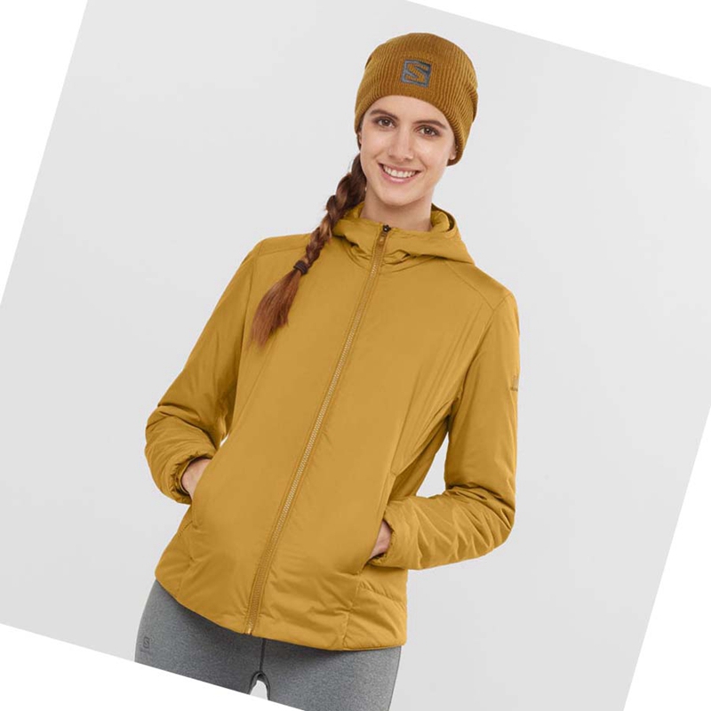 Vestes Salomon OUTRACK INSULATED Femme Jaune | UCYLFIG-80