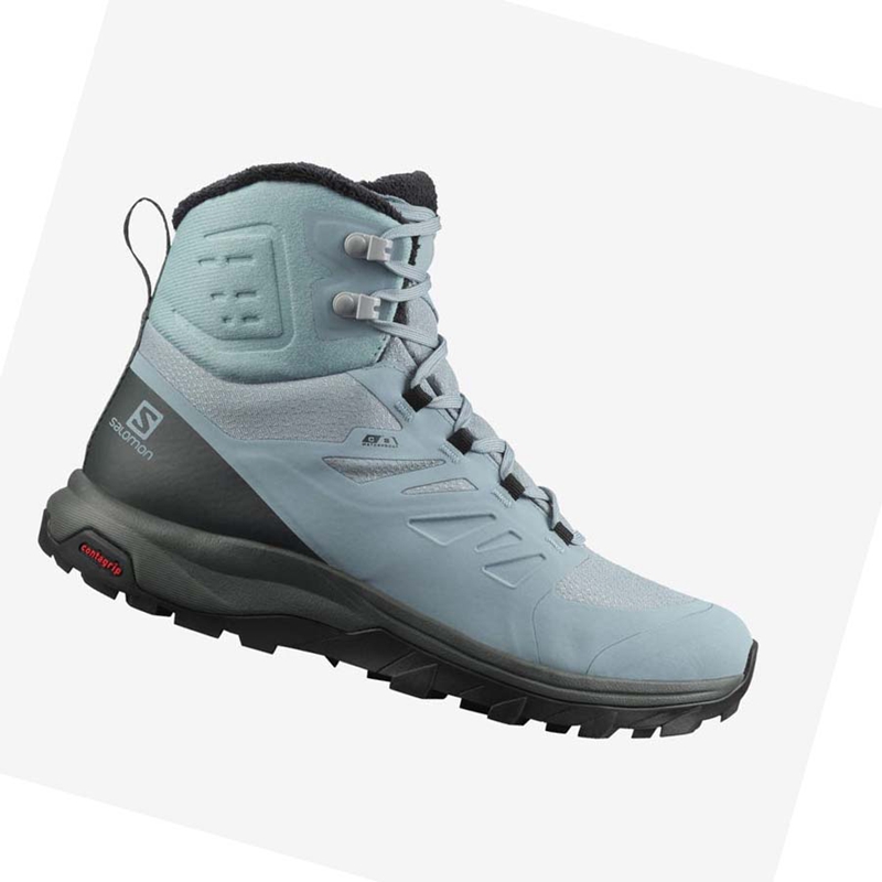 Bottes D'hiver Salomon OUTBLAST THINSULATE™ CLIMASALOMON™ WATERPROOF Femme Bleu | KIXSPEU-62