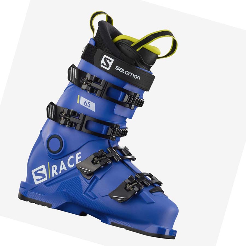 Bottes Ski Salomon S/RACE 65 Enfant Bleu | XZOQSFL-32