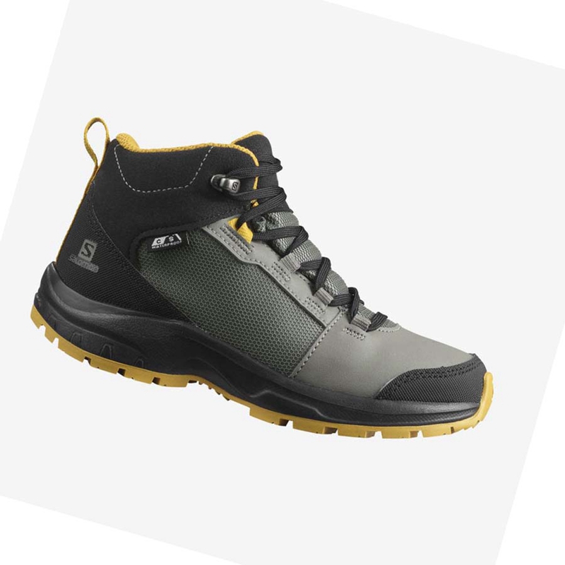 Chaussures Randonnée Salomon OUTWARD CLIMASALOMON™ WATERPROOF Enfant Vert Olive | BPVWIFQ-42