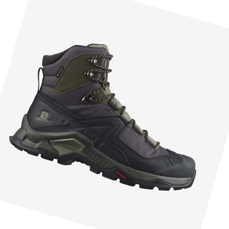 Chaussures Randonnée Salomon QUEST ELEMENT GORE-TEX Homme Noir Vert Olive | PDLJEAC-71