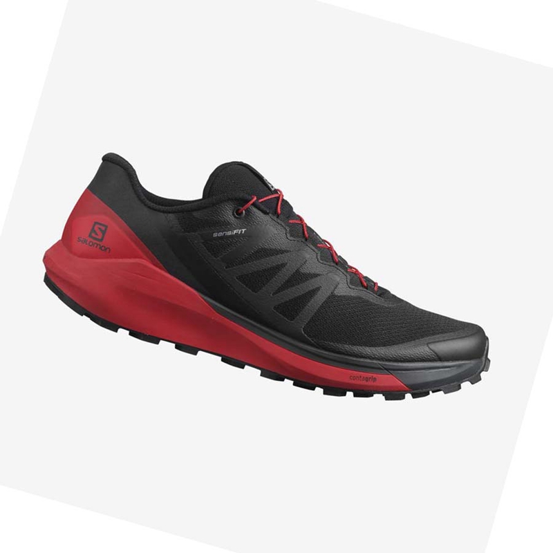 Chaussures Trail Running Salomon SENSE RIDE 4 Homme Noir Rouge | NGFYMJQ-13