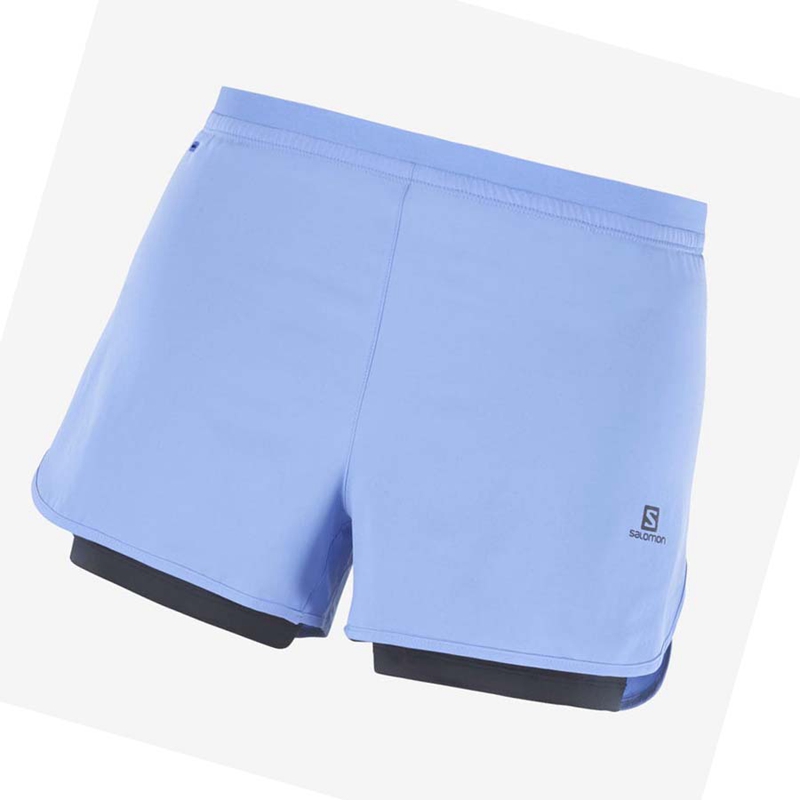 Shorts Salomon CROSS 2IN1 Femme Bleu | CDWAQZL-86