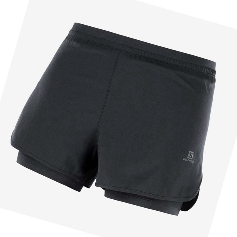 Shorts Salomon CROSS 2IN1 Femme Noir | DWGXJRC-49