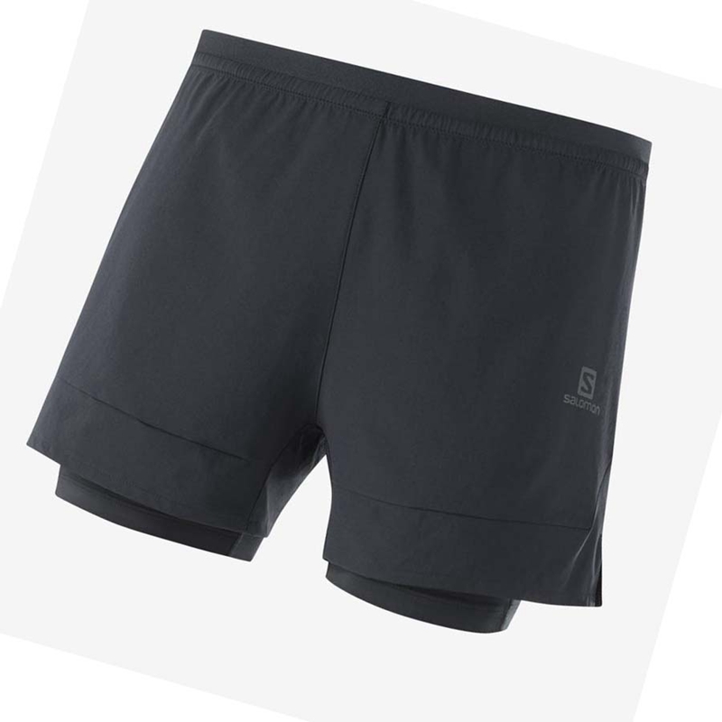 Shorts Salomon CROSS 2IN1 Homme Noir | MWJKAOL-69