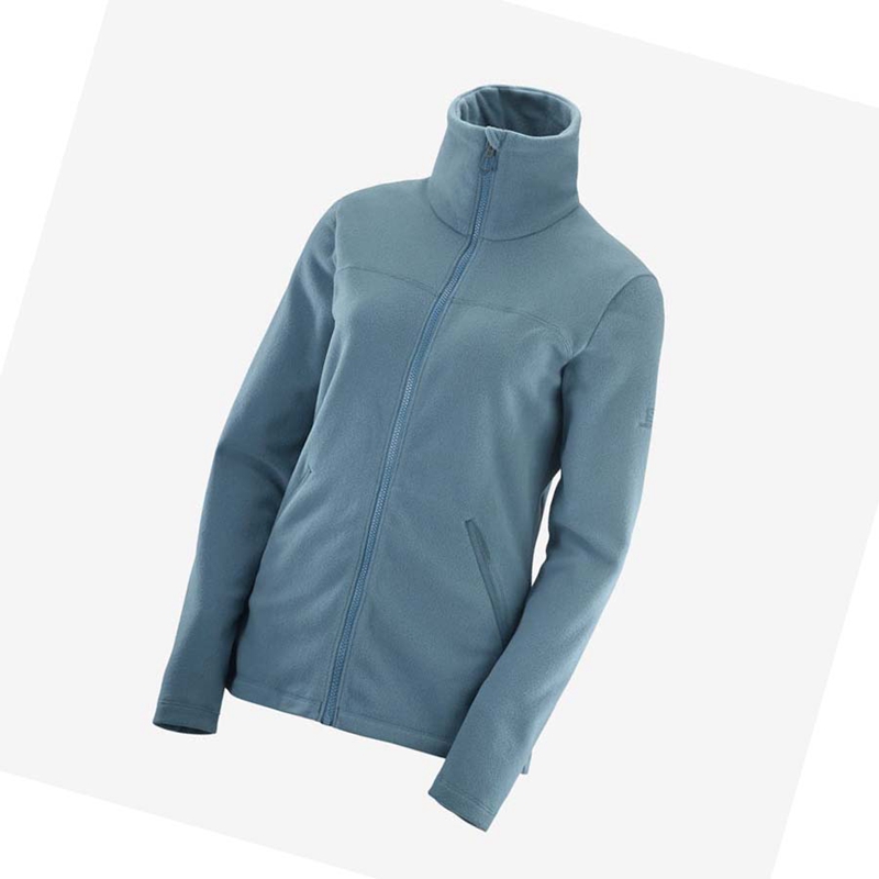 Sweat À Capuche Salomon ESSENTIAL COSY FLEECE Femme Bleu | FERALKU-25