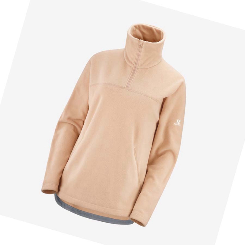 Sweat À Capuche Salomon ESSENTIAL COSY FLEECE Femme Rose | LAJUVTE-83