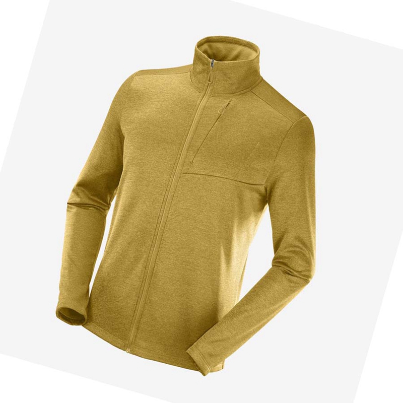 Sweat À Capuche Salomon ESSENTIAL LIGHTWARM HEATHER Homme Jaune | DGXKUZC-47