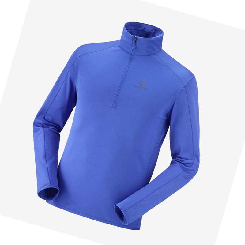 Sweat À Capuche Salomon ESSENTIAL LIGHTWARM Homme Bleu | LQGHBUD-92