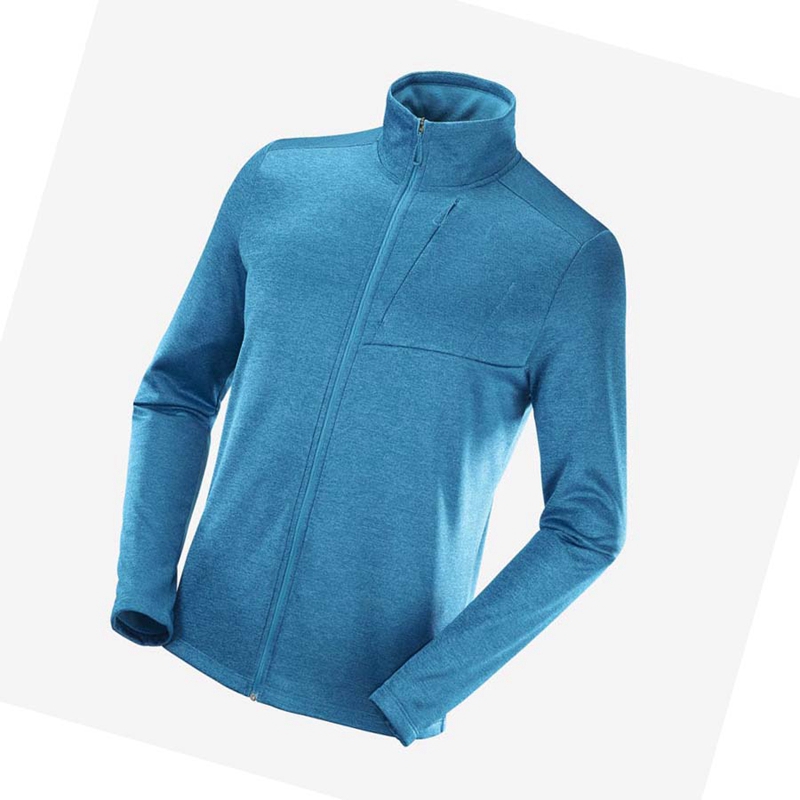 Sweat À Capuche Salomon ESSENTIAL LIGHTWARM HEATHER Homme Bleu | MKIQEYH-21