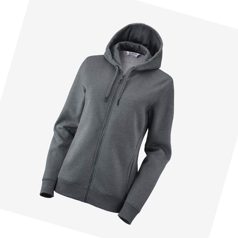 Sweat À Capuche Salomon ESSENTIAL WARM SALOMON Femme Grise | TVNGBRP-89